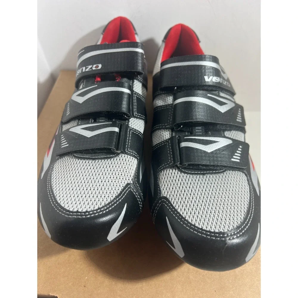 Venzo MX Men's Bicycle Bike Shoes Size 10 Multicolor Three Strap Adjustable NWOT